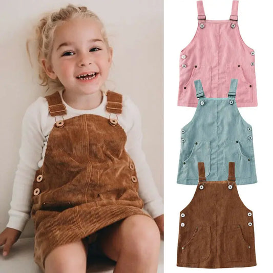Toddler Corduroy Suspender Dress  (0-5T)
