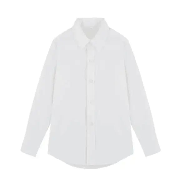 Boy's Black and White Solid Shirt