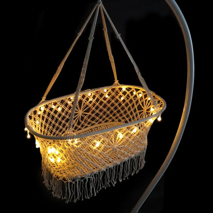 Children's Hammock Garden Swing with Light String