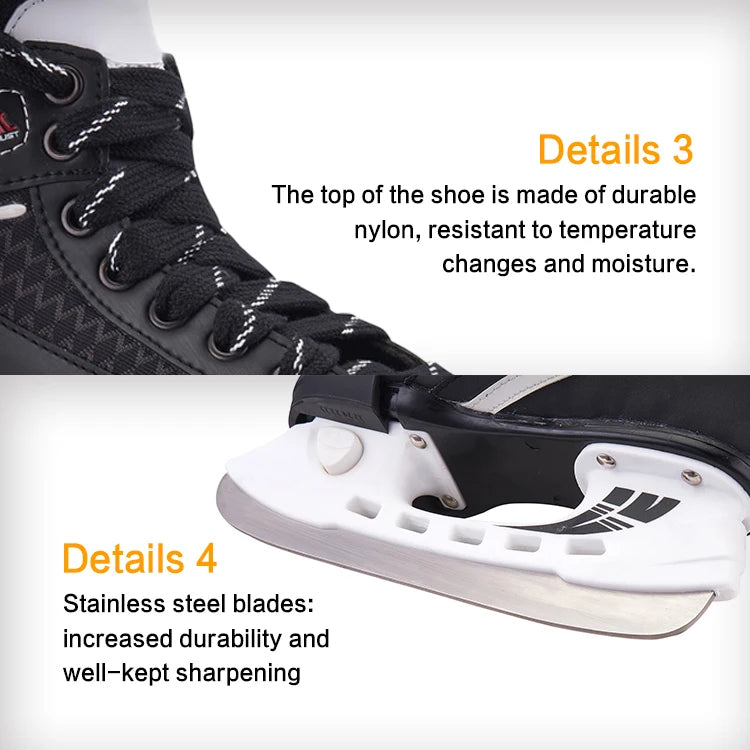 Women's Professional Ice Winter Ice-Skate Boots with Stainless Steel Blades