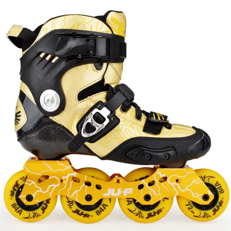 Convertible 4 Wheel Roller Skate Shoes – Black Roller Sneakers with Built-In Wheels for Outdoor Skating & Riding