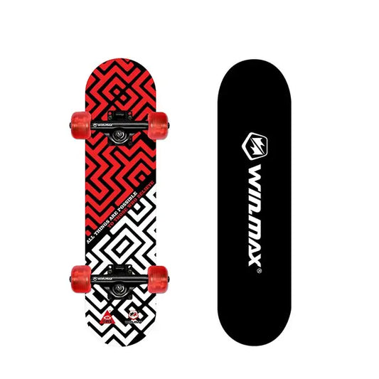 Win.max 31-Inch Double Rocker Maple Skateboard, Lightweight Cruiser Board for Teens & Adults