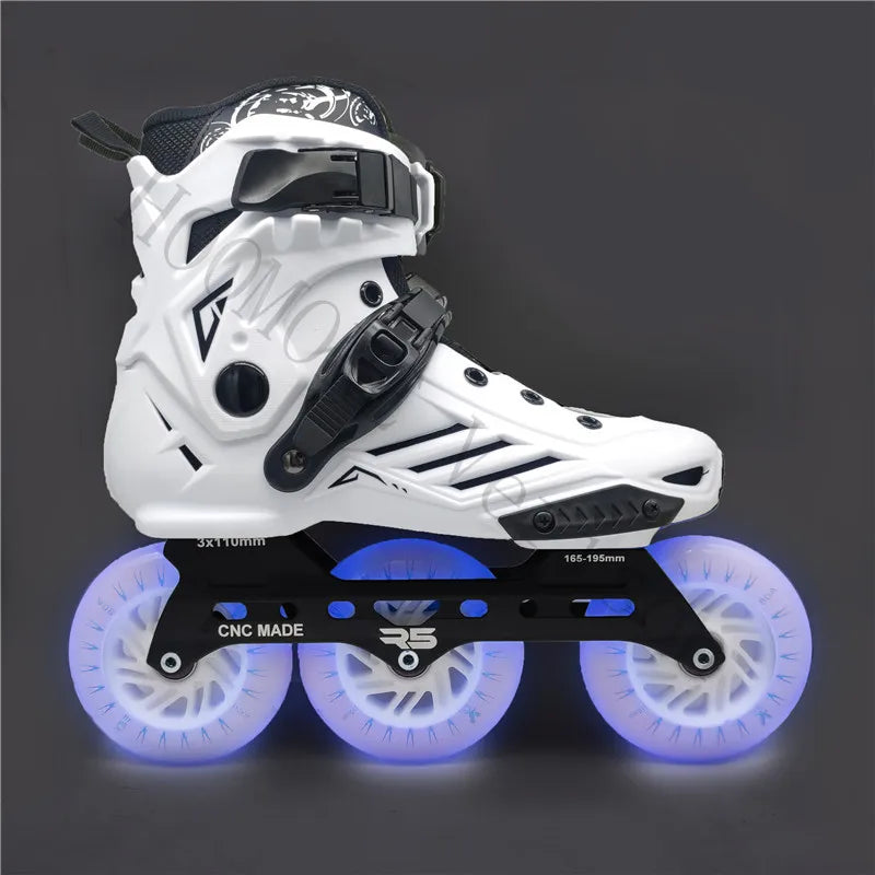 Premium Adult 3 Wheel Inline Skates – R5 110mm Speed Roller Blades for Street, Road & Outdoor Skating