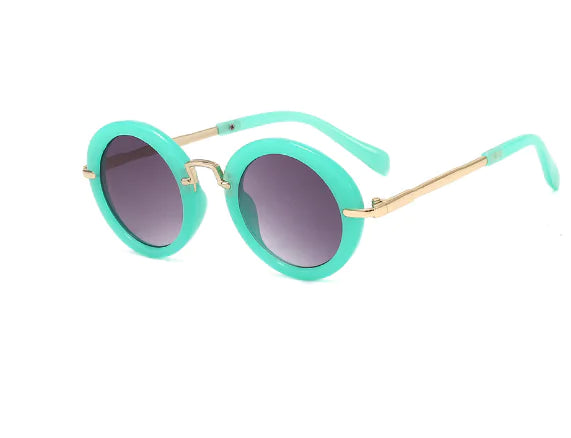 Kids' Retro Round Metal Sunglasses for Children