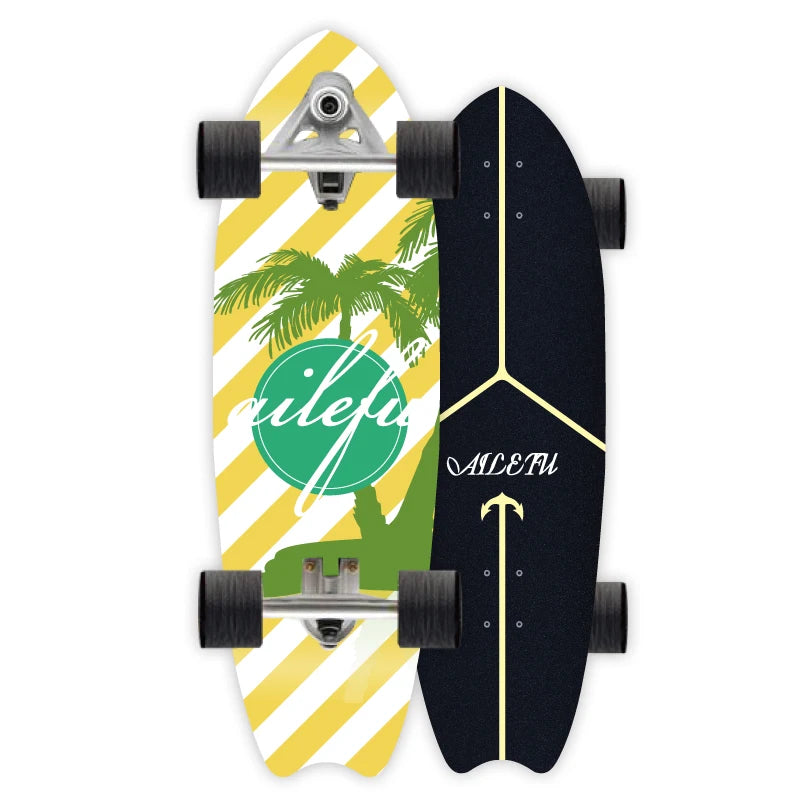 S7 Surf Skate 32-Inch Maple Longboard, 9.5-Inch Wide Cruiser Skateboard