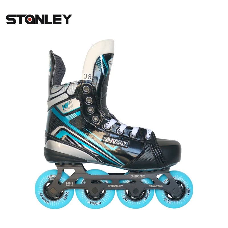 STANLEY HF1 High-quality Roller Inline Hockey Skates Hi-Lo Frames ABEC-9 Bearing 76A PU Wheels