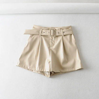 High Waist Faux Leather Shorts