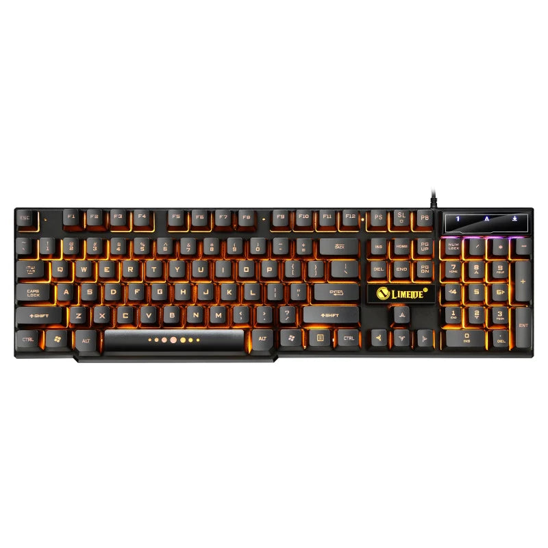 USB Wired PC Rainbow Colorful LED Backlit Gaming Keyboard Mouse Set