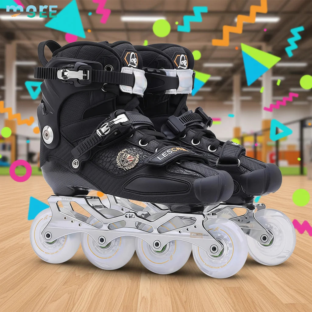 Professional Carbon Fiber Slalom Inline Skates for Adults – Freestyle Roller Blades with 85mm Wheels & High-End Carbon Chassis