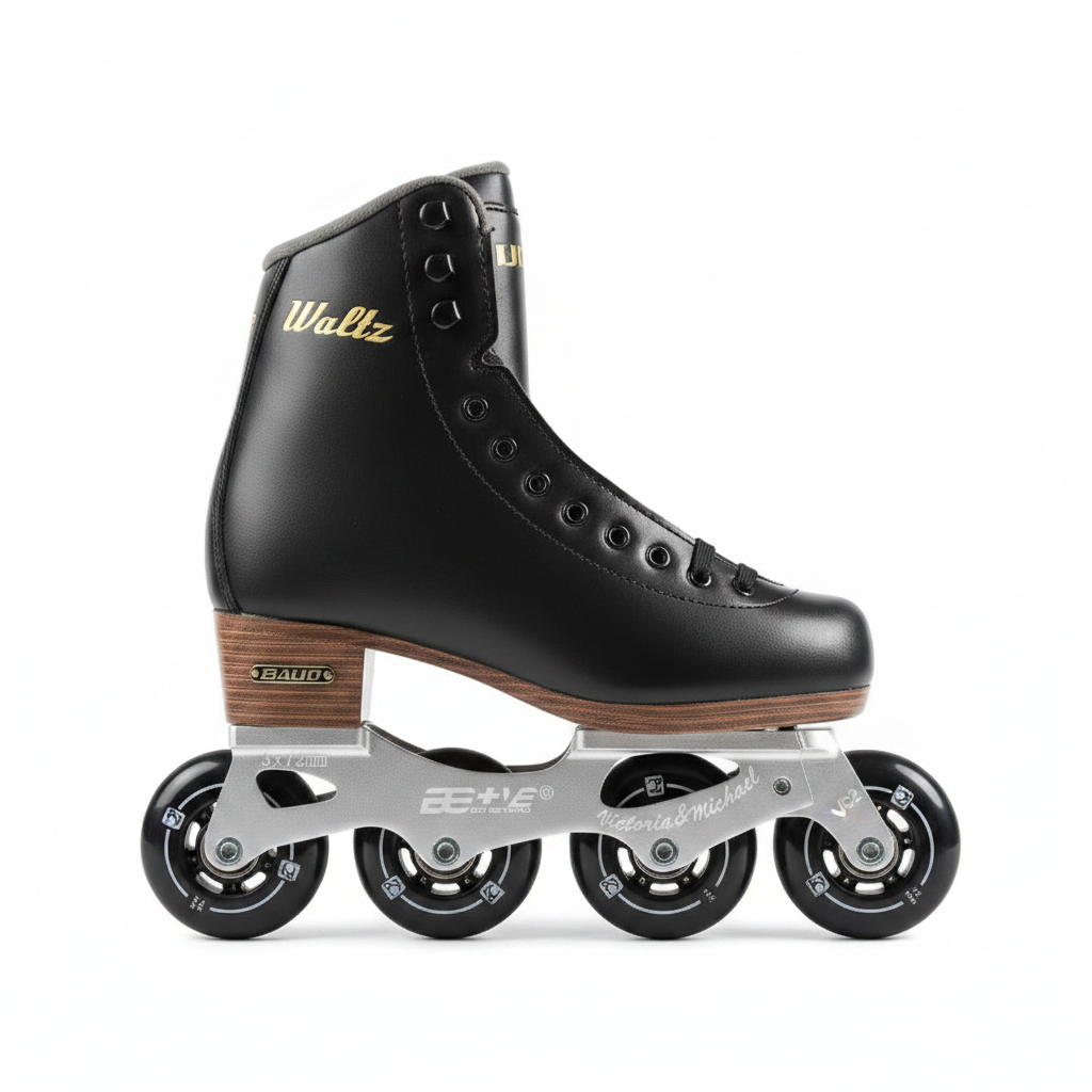 Feng Quan Professional 3 Wheel Inline Skates – Figure Roller Blades with Front Brake Stopper for Outdoor Skating