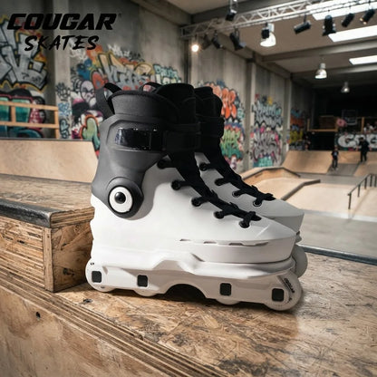 Aggressive Inline Skates for Adults – Hard Shell Freestyle Roller Blades with Smooth PU Wheels for Street & Urban Skating