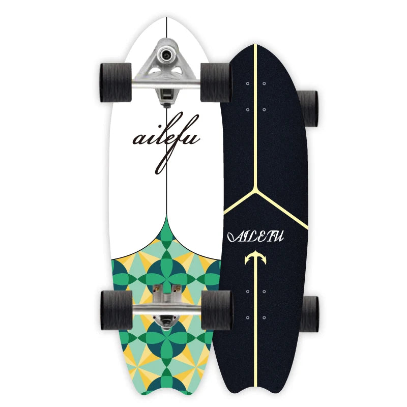 S7 Surf Skate 32-Inch Maple Longboard, 9.5-Inch Wide Cruiser Skateboard