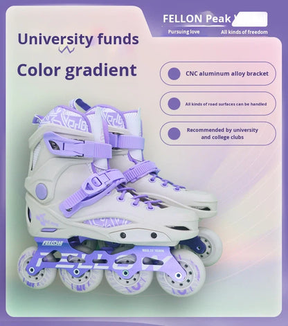 Fenglun FELLOW Dawn Inline Skates for Adults – Beginner Freestyle Roller Blades with Smooth PU Wheels & Brake