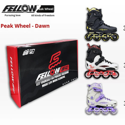 Fenglun FELLOW Dawn Inline Skates for Adults – Beginner Freestyle Roller Blades with Smooth PU Wheels & Brake