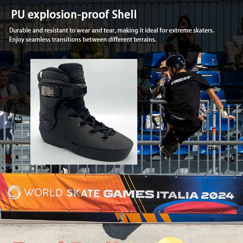 Aggressive Inline Skates for Adults – Hard Shell Freestyle Roller Blades with Smooth PU Wheels for Street & Urban Skating