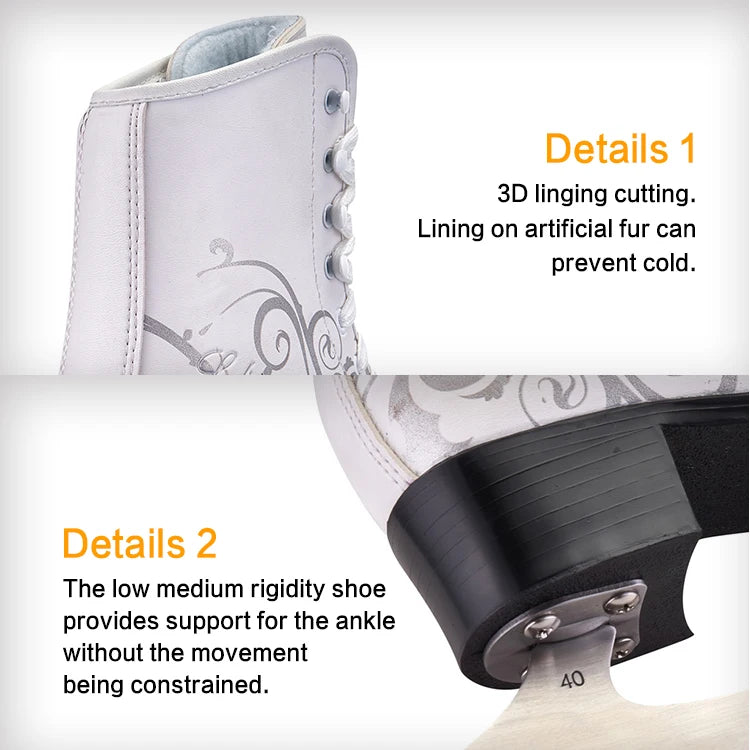 Winter Ice Skates | White & Black