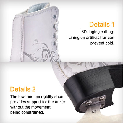 Winter Ice Skates | White & Black