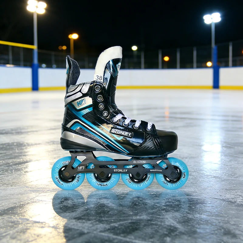 STANLEY HF1 High-quality Roller Inline Hockey Skates Hi-Lo Frames ABEC-9 Bearing 76A PU Wheels