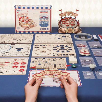 3D DIY Wooden Music Box Puzzle Assembly Toy