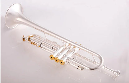 Made in Japan quality  8335 Bb Trumpet B Flat Brass Silver Plated Professional Trumpet Musical Instruments with Leather Case