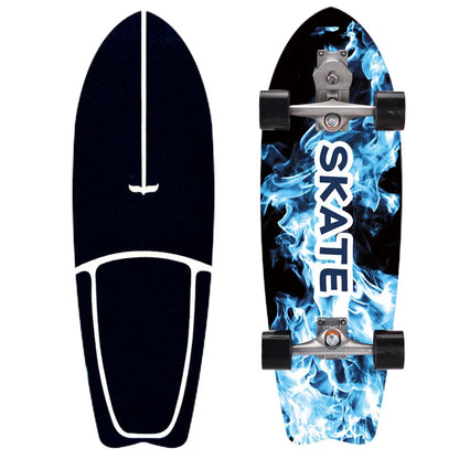 S7 Surf Skate 32-Inch Maple Longboard, 9.5-Inch Wide Cruiser Skateboard