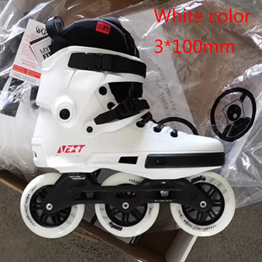Powerslide NEXT Trinity Inline Skates – Professional Freeride Roller Blades for Street, Racing & Urban Skating with 3/4 Wheel Setup