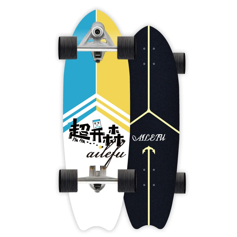 S7 Surf Skate 32-Inch Maple Longboard, 9.5-Inch Wide Cruiser Skateboard