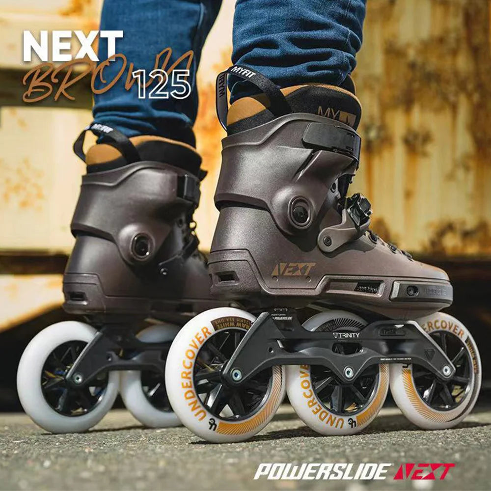 Powerslide NEXT Trinity Inline Skates, 3×125mm Racing Wheels, Freestyle & Speed Skating