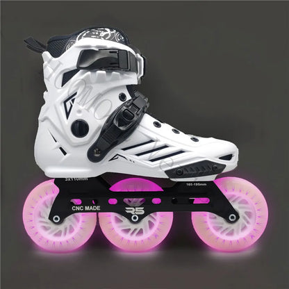 Premium Adult 3 Wheel Inline Skates – R5 110mm Speed Roller Blades for Street, Road & Outdoor Skating