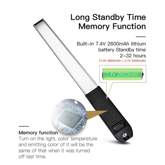 3000K-6000K LED RGB Handheld Light with Rechargeable Battery | Photo/Youtube/TikTok