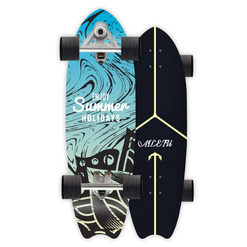 S7 Surf Skate 32-Inch Maple Longboard, 9.5-Inch Wide Cruiser Skateboard