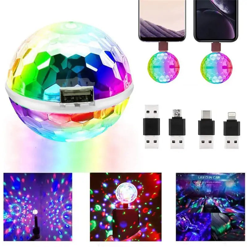 6W Mini Magic Ball Disco Lamp - RGB Voice Control