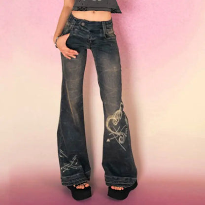 American Distressed Skinny Print Jeans