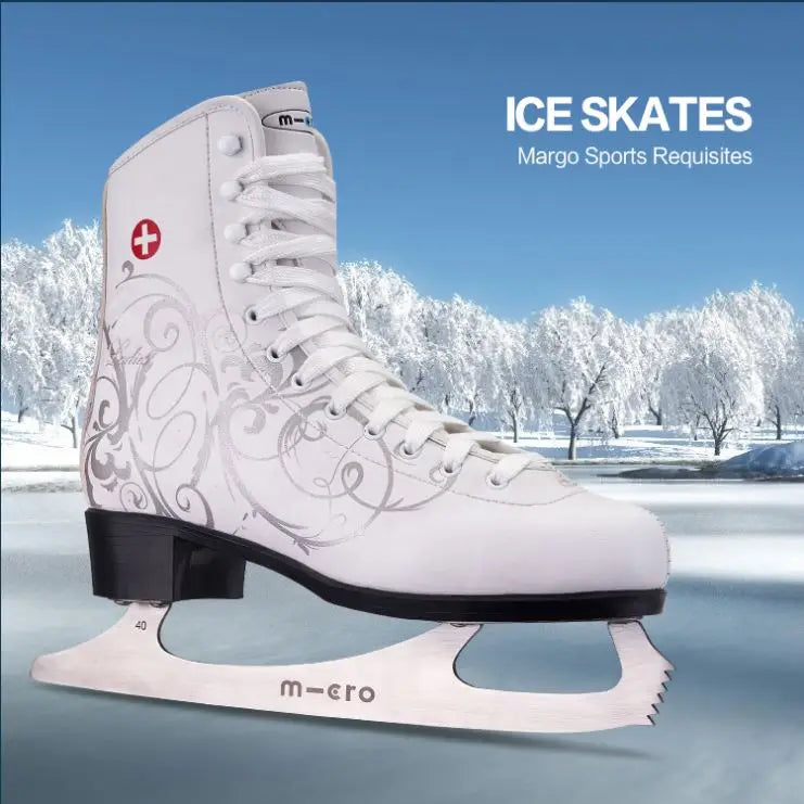 Winter Ice Skates | White & Black