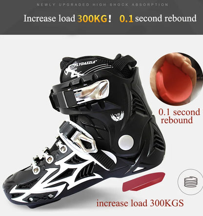 Convertible 4 Wheel Roller Skate Shoes – Black Roller Sneakers with Built-In Wheels for Outdoor Skating & Riding