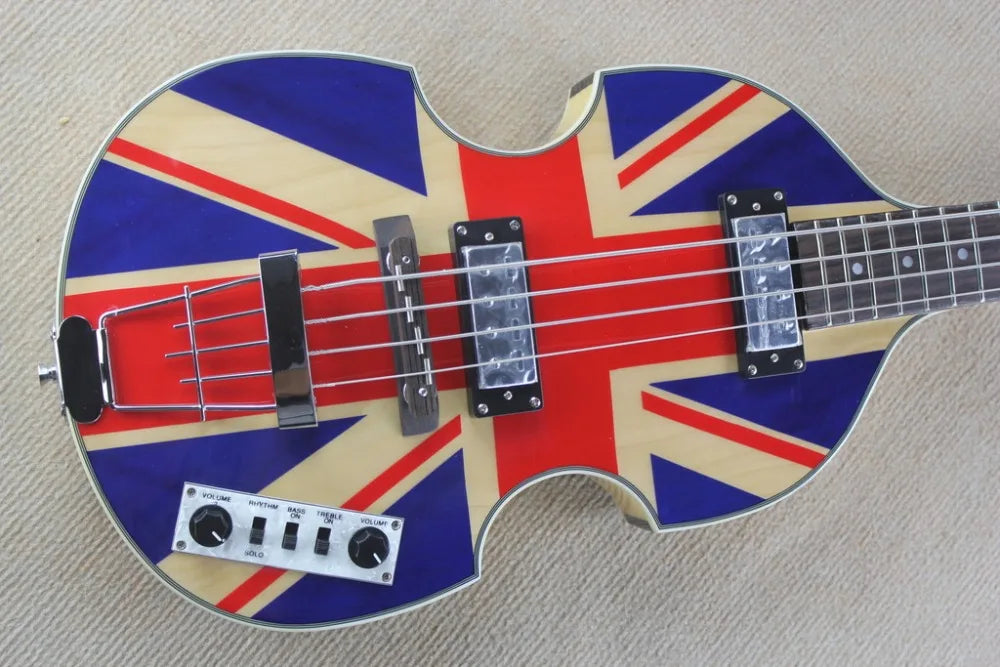 Hofner BB2 Vintage England Flag Violin Bass Guitar