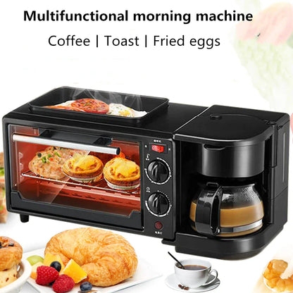 3-in-1 Breakfast Machine: Coffee Maker & Toaster