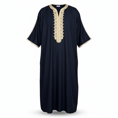 Men's Black Long Shirt Muslim Robe