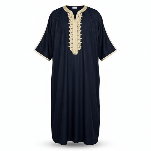 Men's Black Long Shirt Muslim Robe