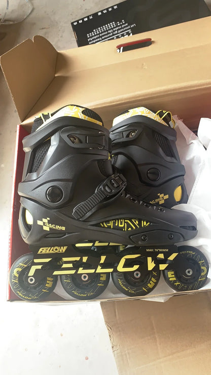 Fenglun FELLOW Dawn Inline Skates for Adults – Beginner Freestyle Roller Blades with Smooth PU Wheels & Brake