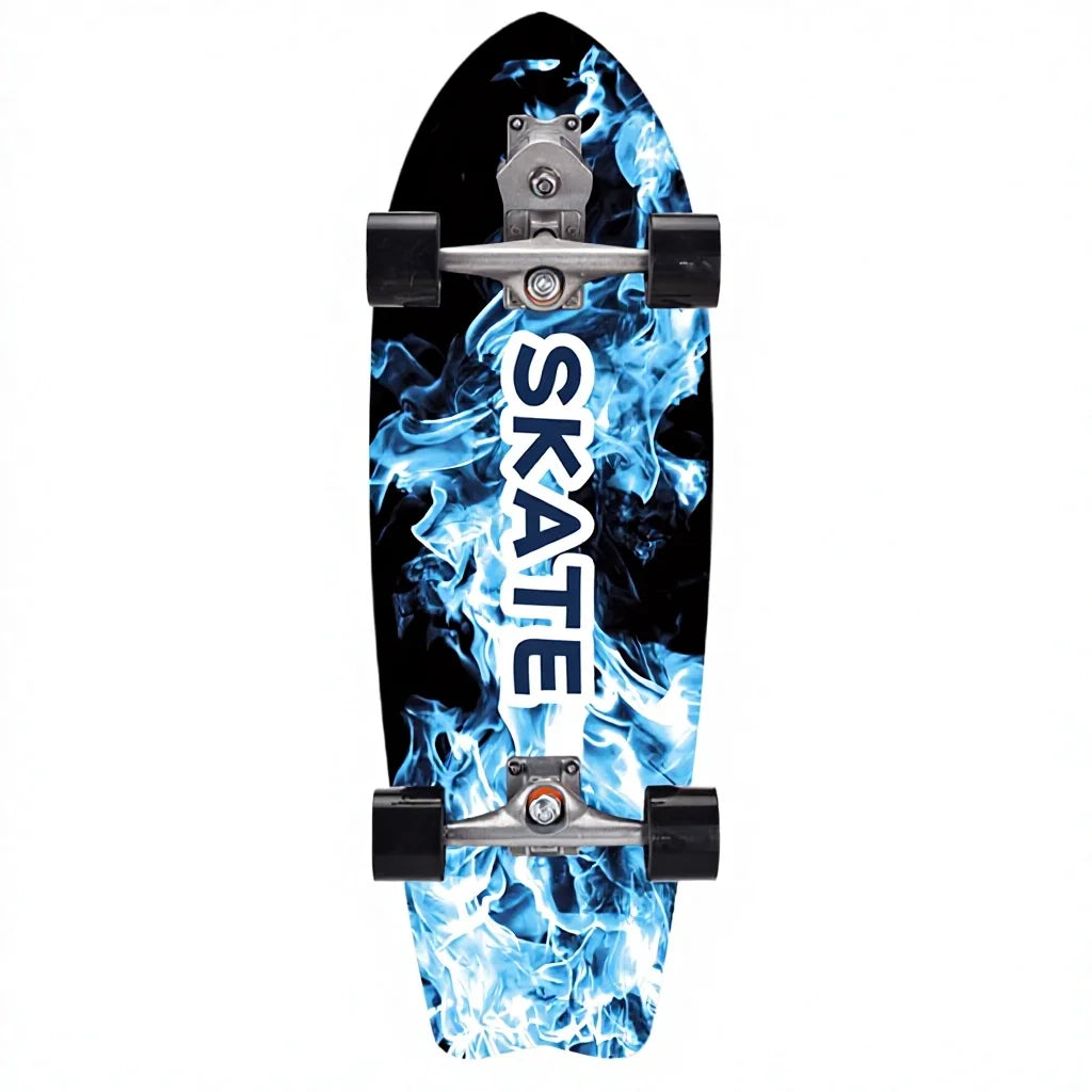 S7 Surf Skate 32-Inch Maple Longboard, 9.5-Inch Wide Cruiser Skateboard