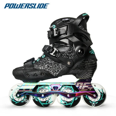 Flying Tiger POWERSLIDE EVO Carbon Fiber Inline Skates – Professional Freestyle Roller Blades for Advanced Skaters