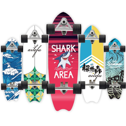 S7 Surf Skate 32-Inch Maple Longboard, 9.5-Inch Wide Cruiser Skateboard