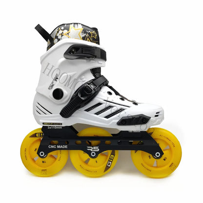 Premium Adult 3 Wheel Inline Skates – R5 110mm Speed Roller Blades for Street, Road & Outdoor Skating