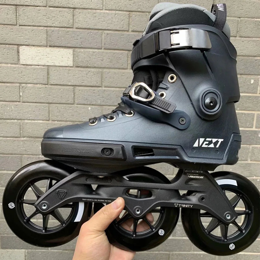 Powerslide NEXT Trinity Inline Skates – Professional Freeride Roller Blades for Street, Racing & Urban Skating with 3/4 Wheel Setup