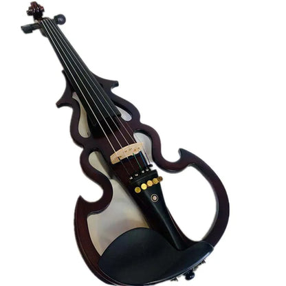 5 strings 4/4 electric violin High quality brown solid wood Pure handmade