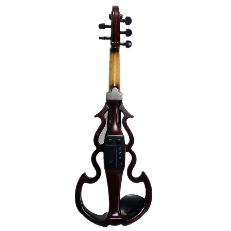 5 strings 4/4 electric violin High quality brown solid wood Pure handmade