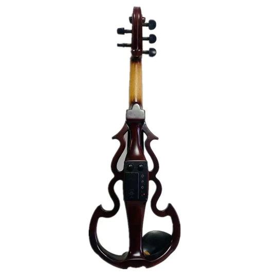 5 strings 4/4 electric violin High quality brown solid wood Pure handmade
