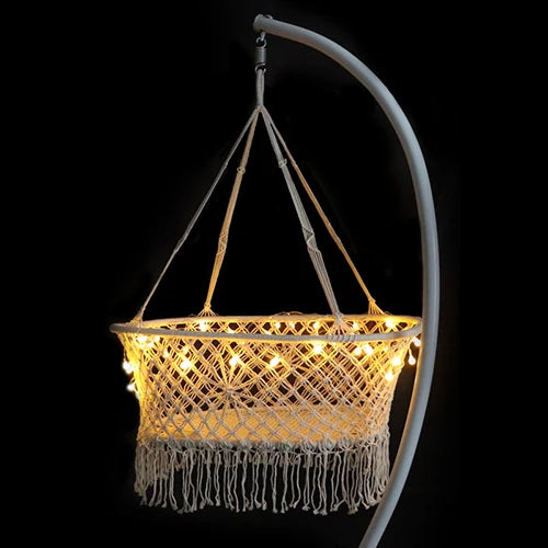 Children's Hammock Garden Swing with Light String