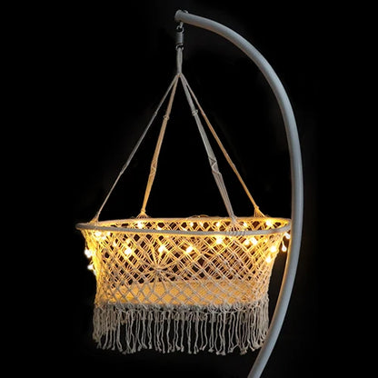 Children's Hammock Garden Swing with Light String